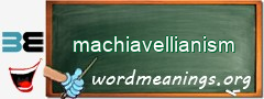 WordMeaning blackboard for machiavellianism